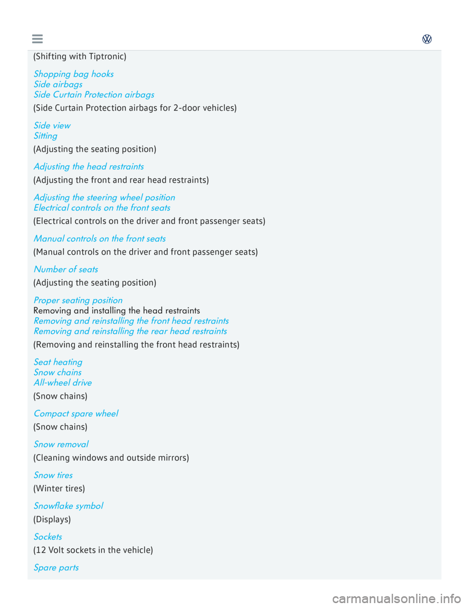 VOLKSWAGEN GOLF 2018  Owners Manual 