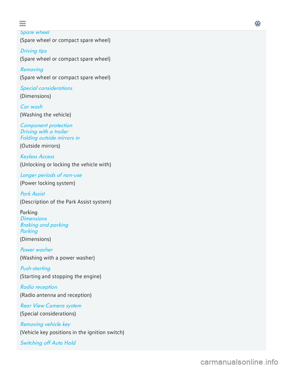 VOLKSWAGEN GOLF 2018  Owners Manual 