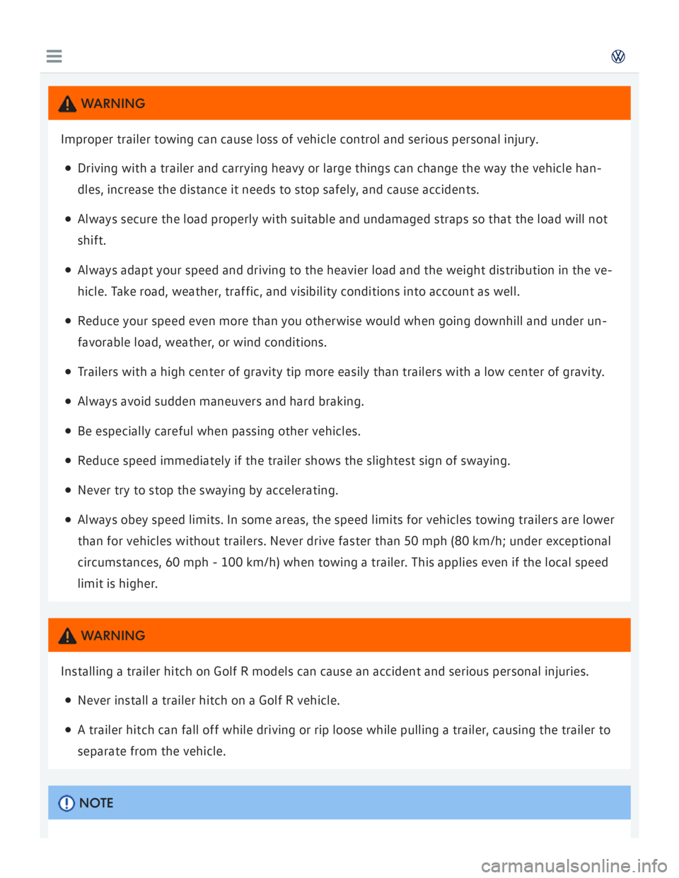 VOLKSWAGEN GOLF 2017  Owners Manual 
