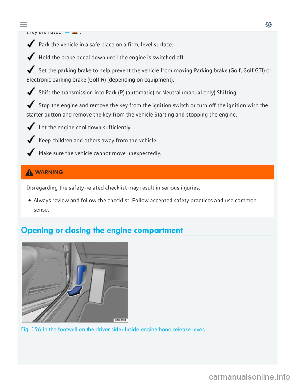VOLKSWAGEN GOLF 2017  Owners Manual 