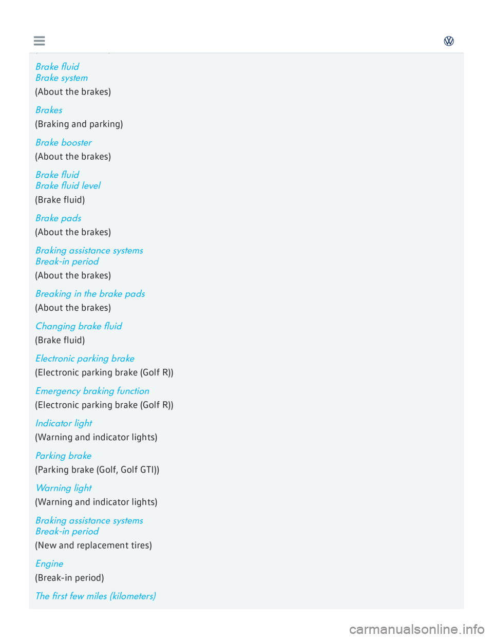 VOLKSWAGEN GOLF 2017  Owners Manual 