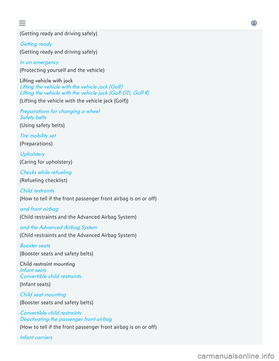 VOLKSWAGEN GOLF 2017  Owners Manual 