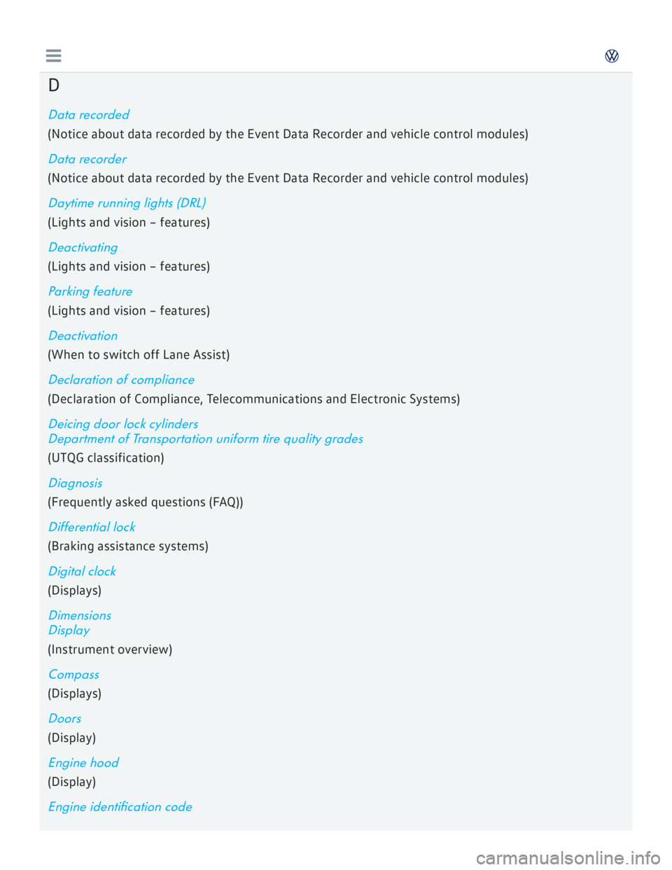 VOLKSWAGEN GOLF 2017  Owners Manual 