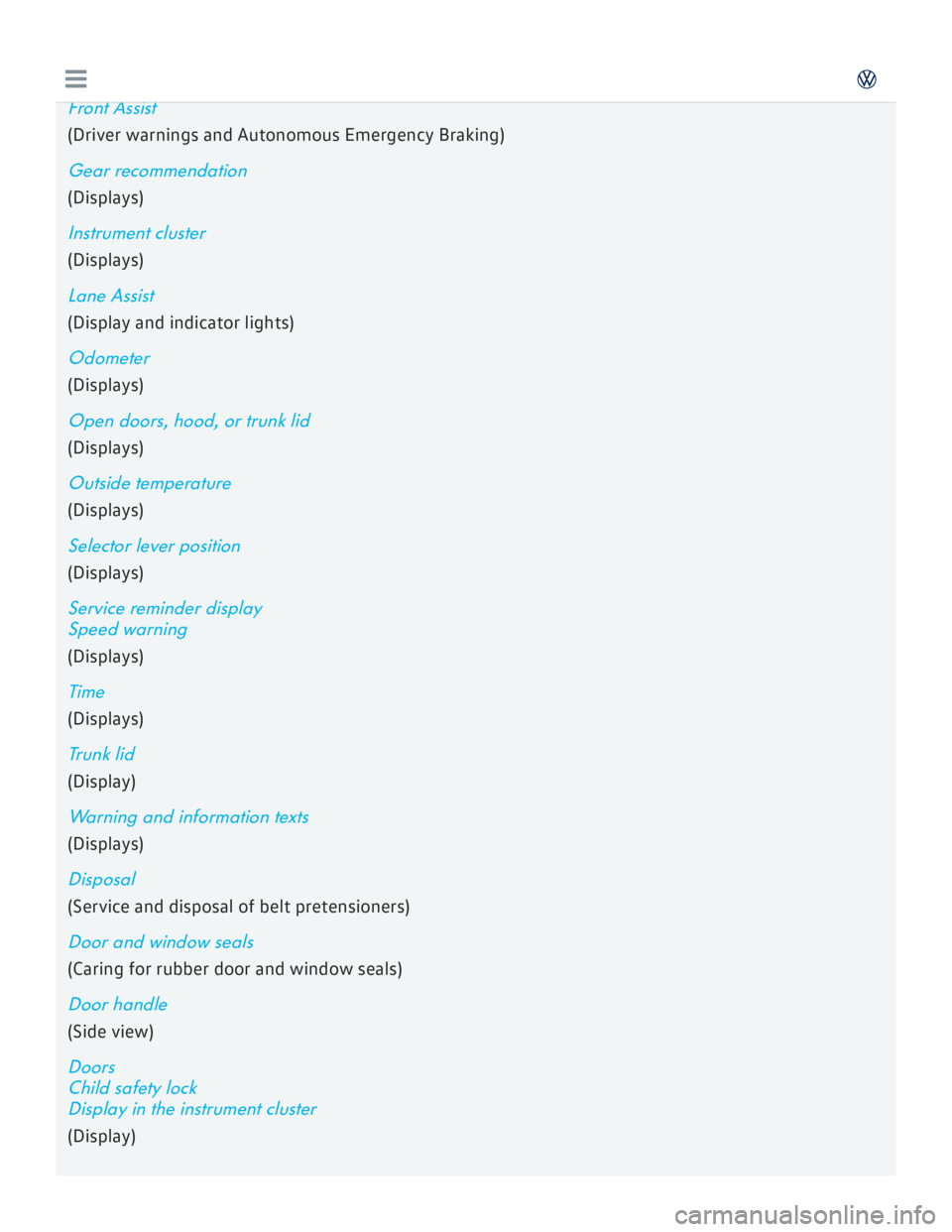 VOLKSWAGEN GOLF 2017  Owners Manual 
