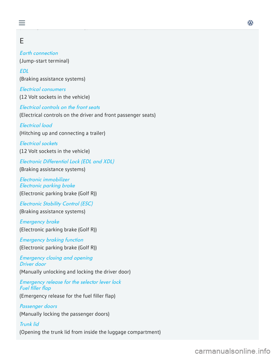 VOLKSWAGEN GOLF 2017  Owners Manual 