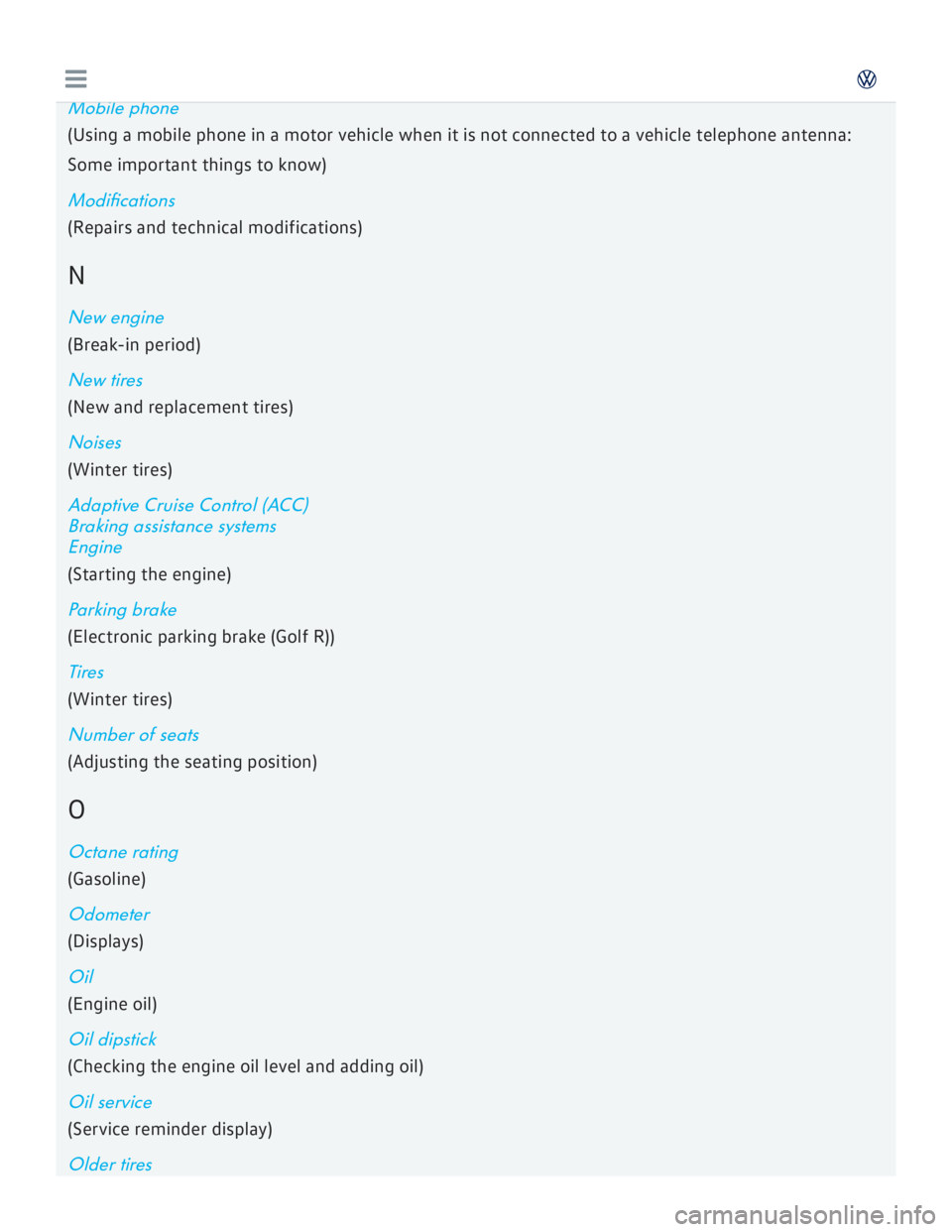 VOLKSWAGEN GOLF 2017  Owners Manual 