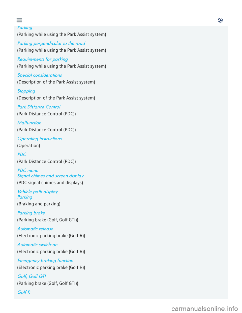 VOLKSWAGEN GOLF 2017  Owners Manual 