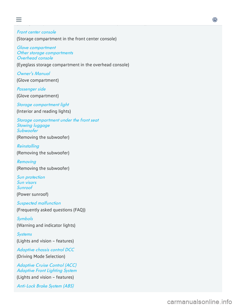 VOLKSWAGEN GOLF 2017  Owners Manual 