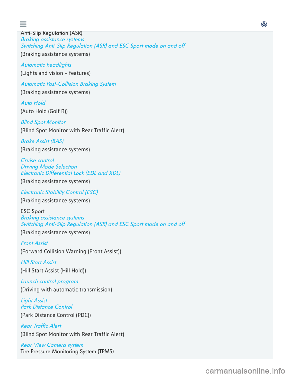 VOLKSWAGEN GOLF 2017  Owners Manual 