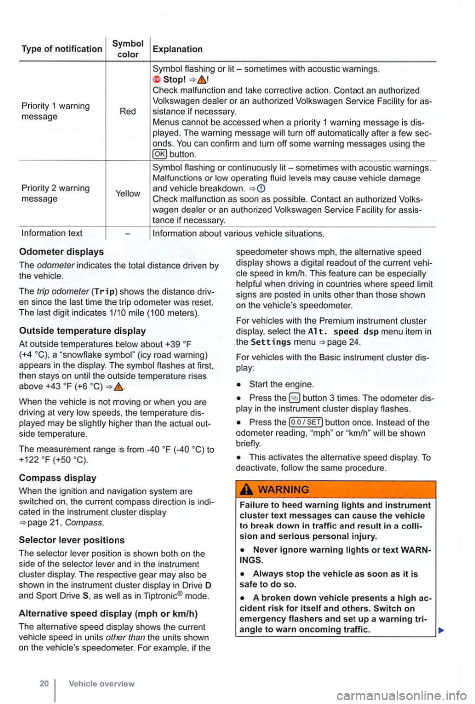 VOLKSWAGEN GOLF 2012 Owners Manual Type of notification
or
deale r o r an autho rized
turn off automatically after a few sec
onds .
Priority 2 warning
message
or continuously levels may cause vehicle damage
and vehic VOLKSWAGEN GOLF 2012 Owners Manual Type of notification
or
deale r o r an autho rized
turn off automatically after a few sec
onds .
Priority 2 warning
message
or continuously levels may cause vehicle damage
and vehic