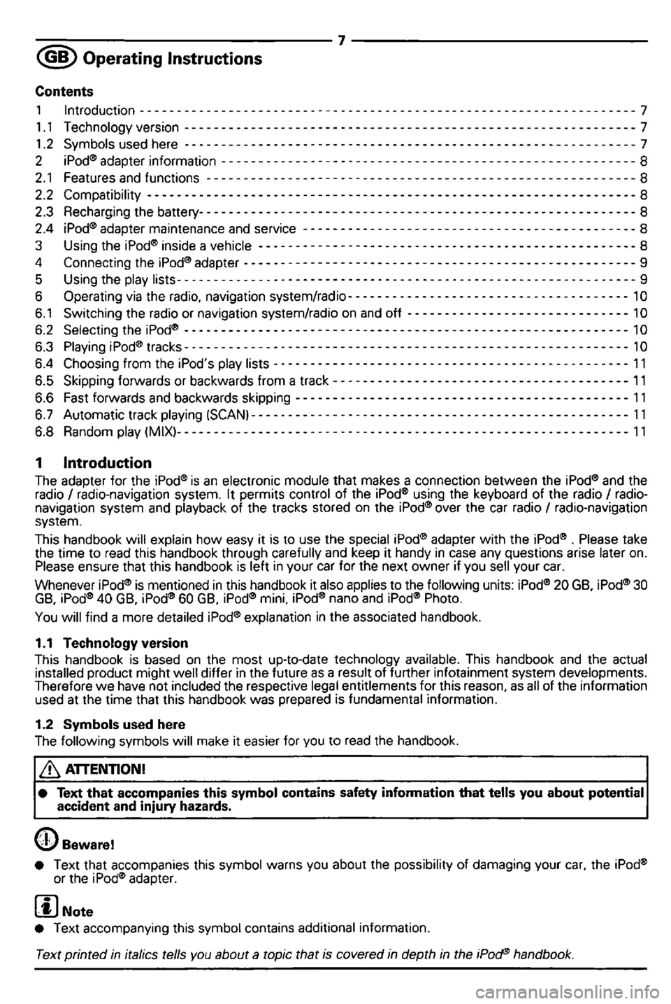 VOLKSWAGEN GOLF 2006  Owners Manual 