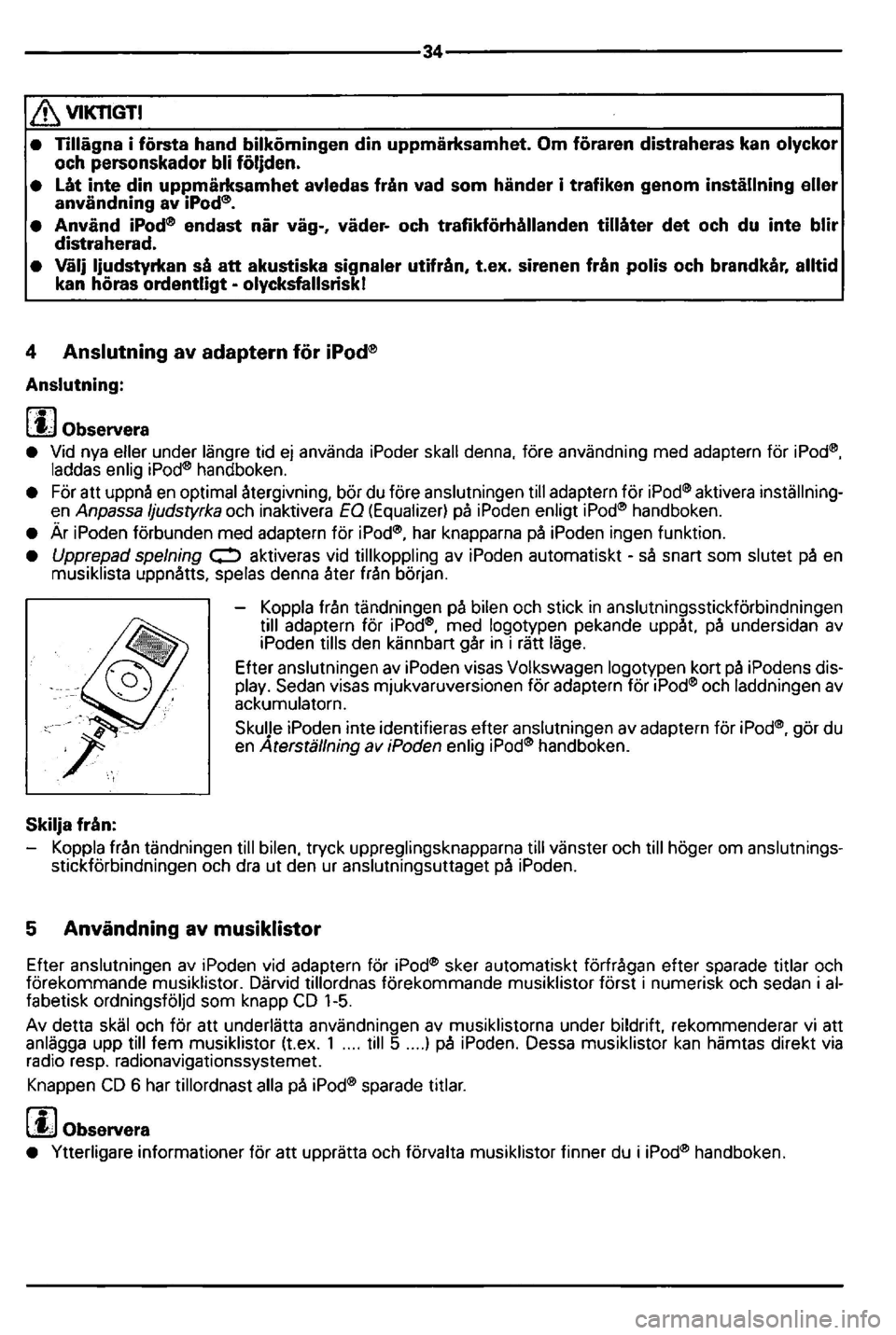 VOLKSWAGEN GOLF 2006  Owners Manual 