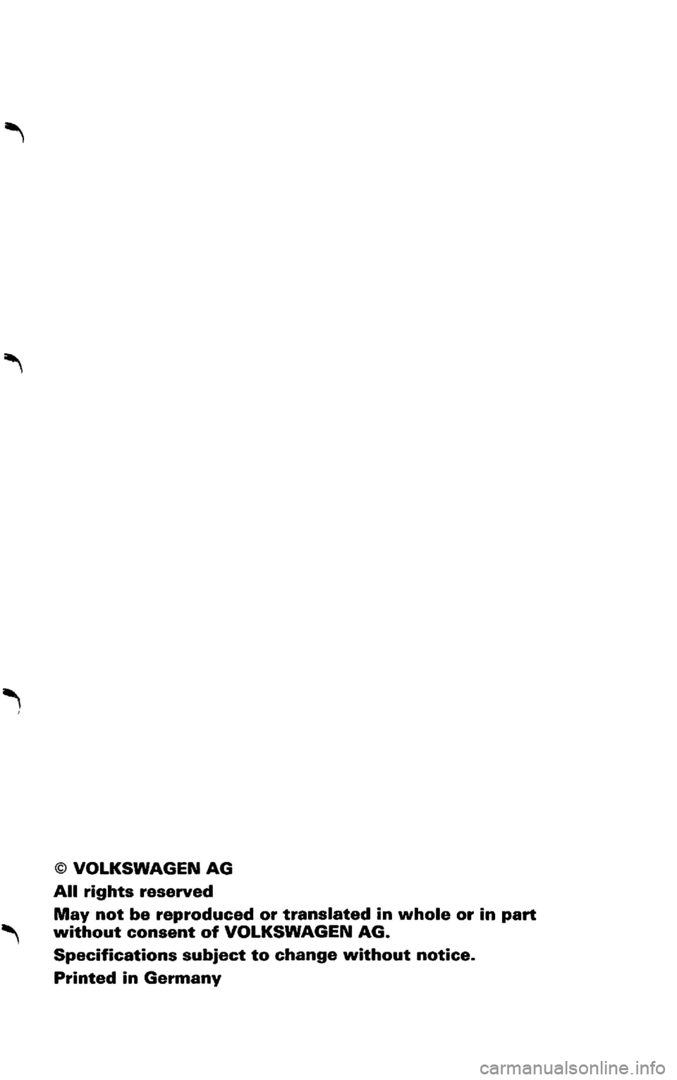 VOLKSWAGEN GOLF 2003  Owners Manual 