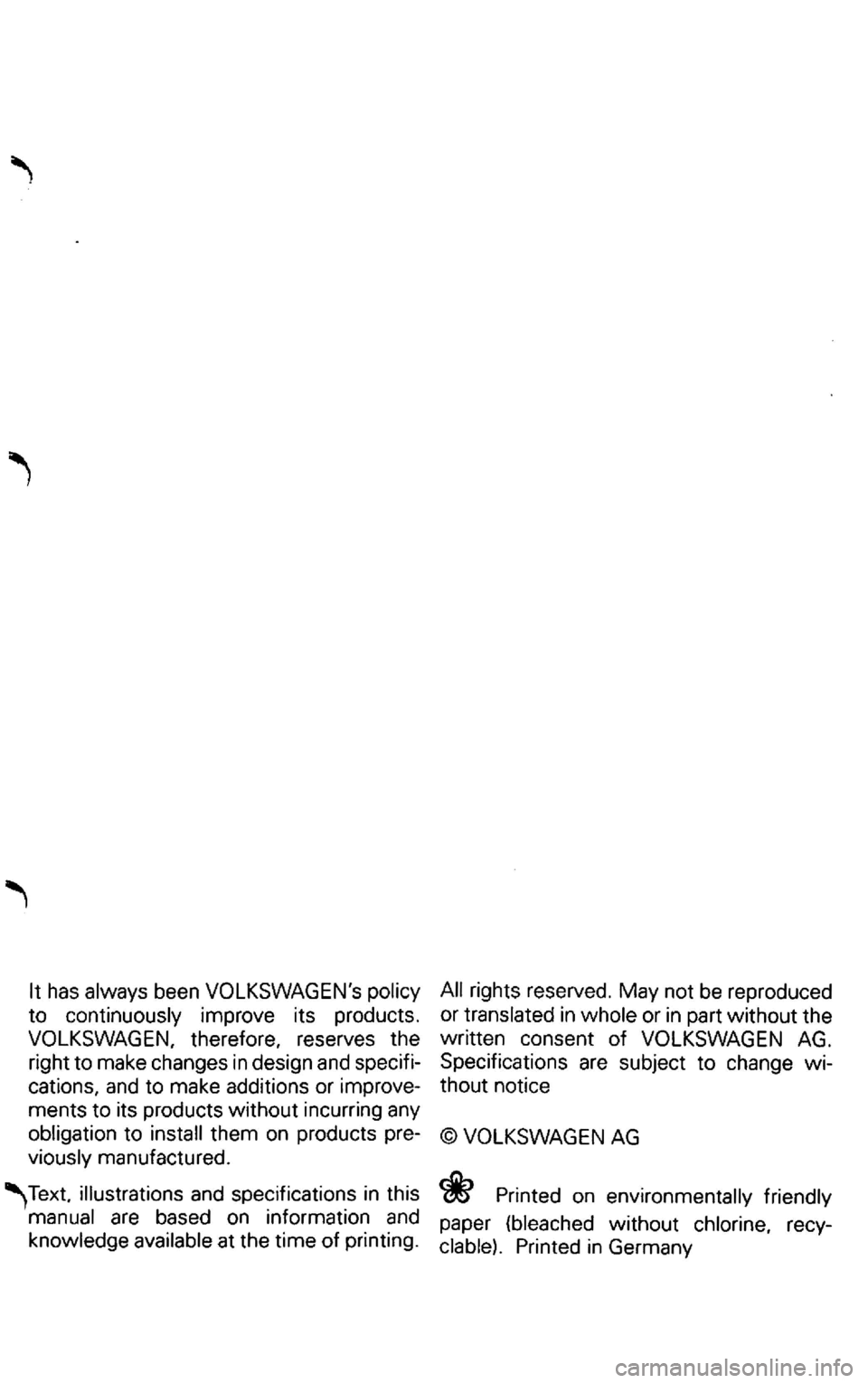VOLKSWAGEN GOLF 2003  Owners Manual 