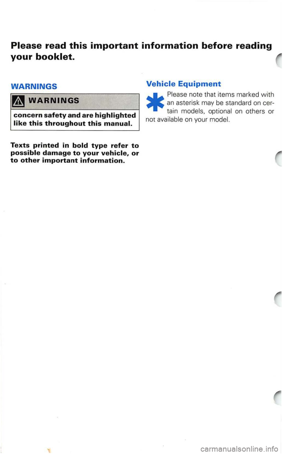 VOLKSWAGEN GOLF 1998  Owners Manual 