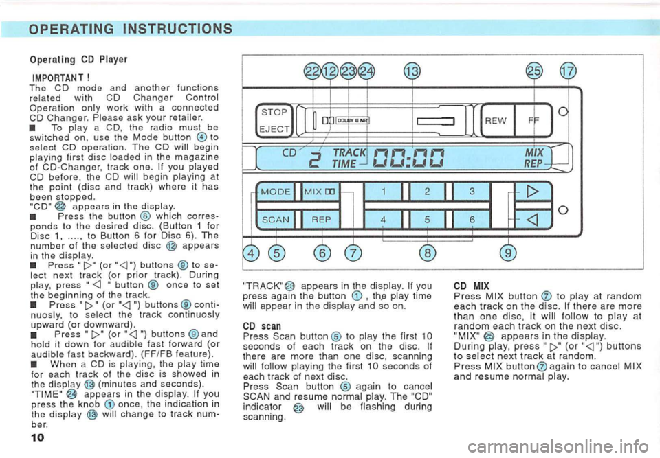 VOLKSWAGEN GOLF 1996  Owners Manual Operating CD Player 
ask your a use  the Mode bu tton to begin in the magazine o f CO-Changer,  track one. yo u CO before, the CO begin 
appears  in  the the  button which corres­ponds to the desired