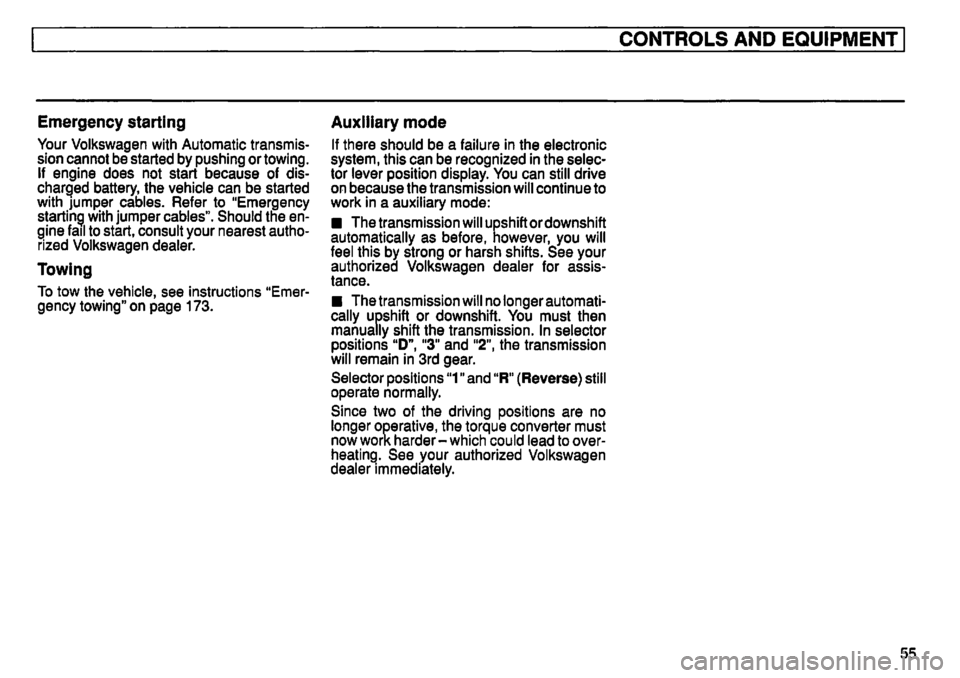 VOLKSWAGEN GOLF 1996  Owners Manual 