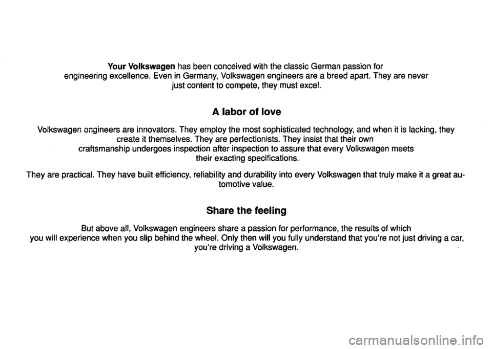 VOLKSWAGEN GOLF 1996  Owners Manual 