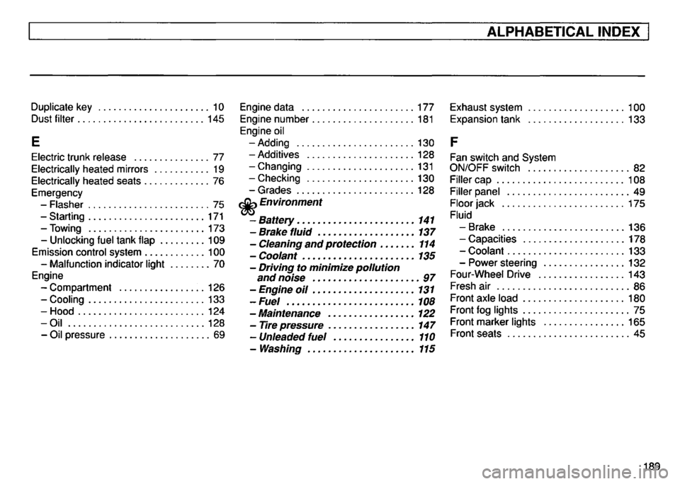 VOLKSWAGEN GOLF 1995  Owners Manual 