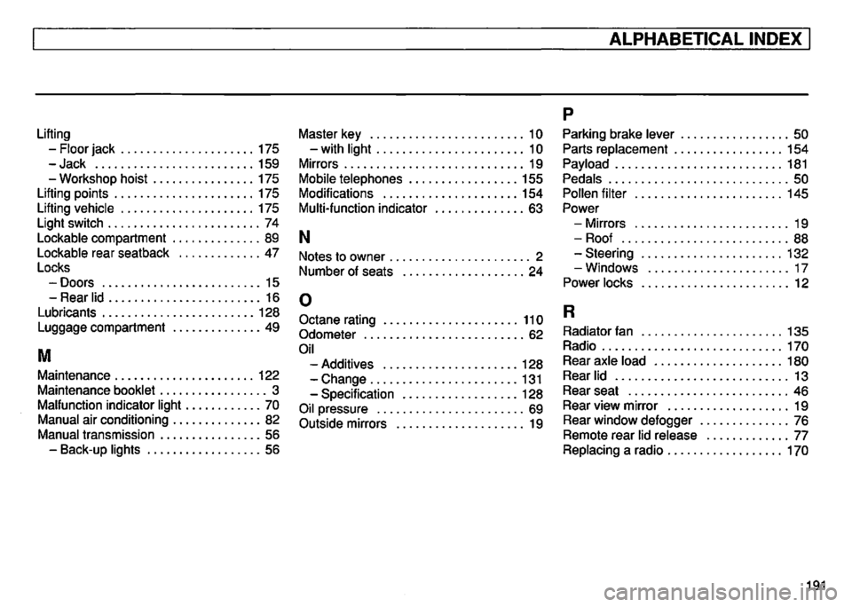 VOLKSWAGEN GOLF 1995  Owners Manual 