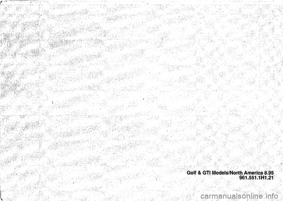 VOLKSWAGEN GOLF 1995  Owners Manual 