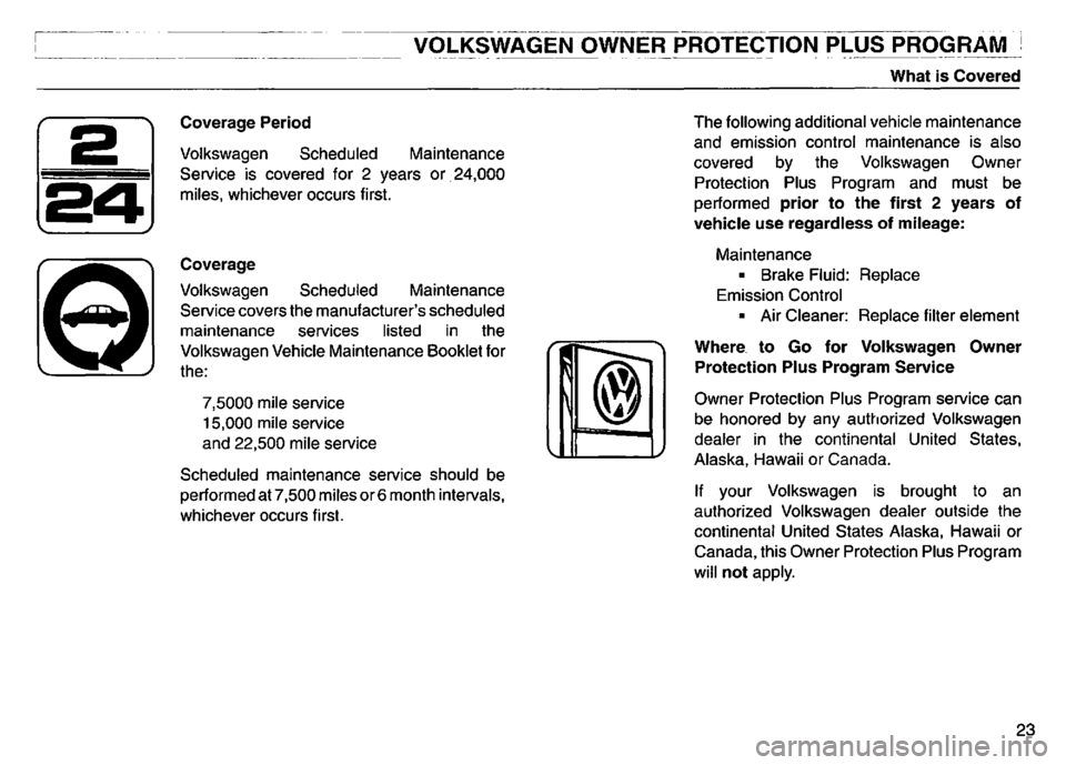 VOLKSWAGEN GOLF 1995  Owners Manual 
