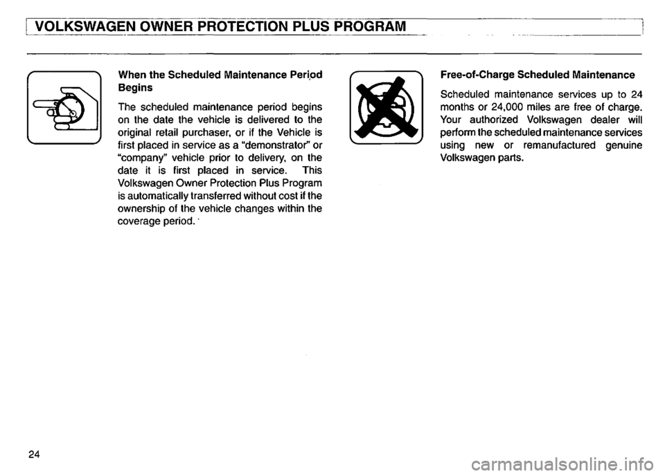 VOLKSWAGEN GOLF 1995  Owners Manual 