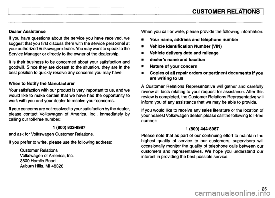 VOLKSWAGEN GOLF 1995  Owners Manual 