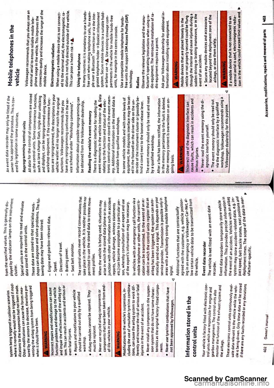 VOLKSWAGEN PASSAT 2021  Owners Manual Scanned by CamScanner 