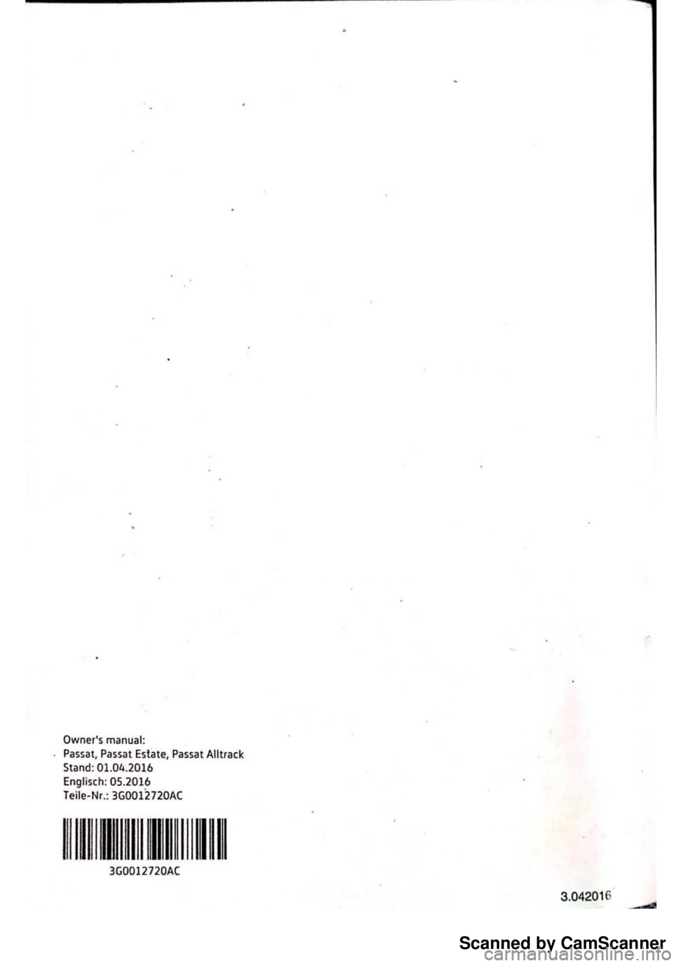 VOLKSWAGEN PASSAT 2020  Owners Manual 