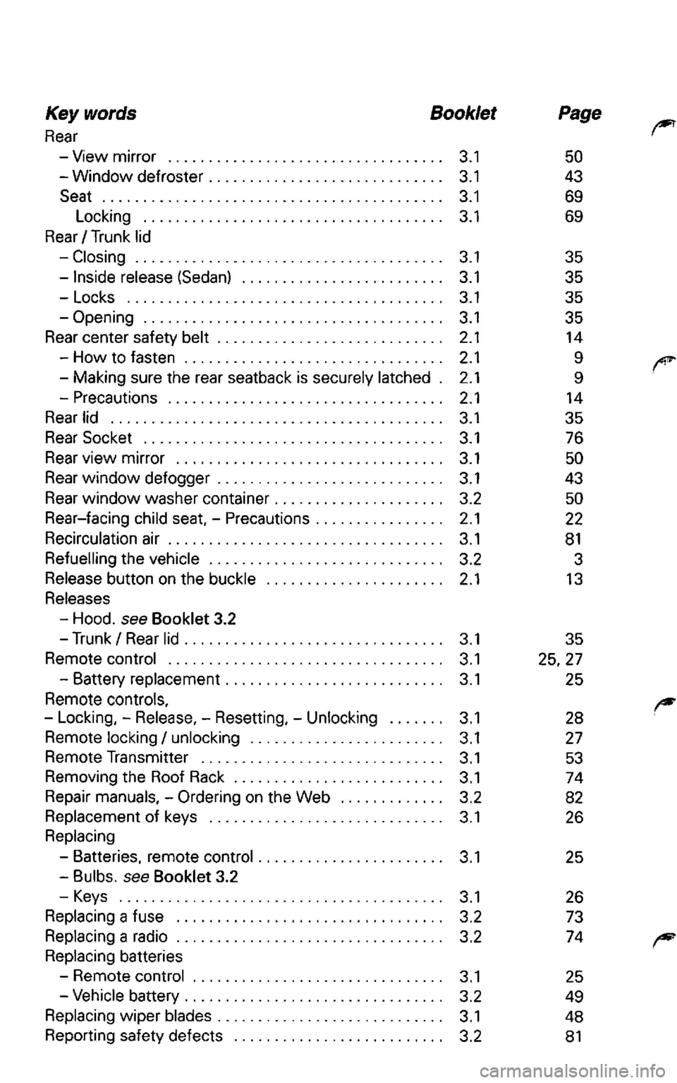 VOLKSWAGEN PASSAT 2003  Owners Manual 