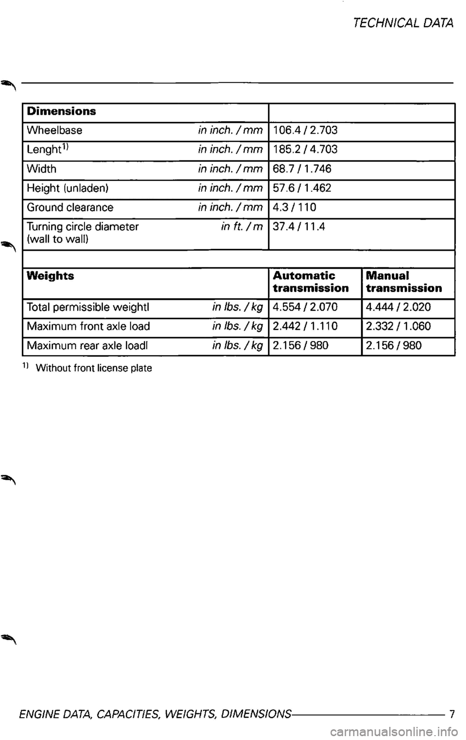 VOLKSWAGEN PASSAT 2003  Owners Manual 
