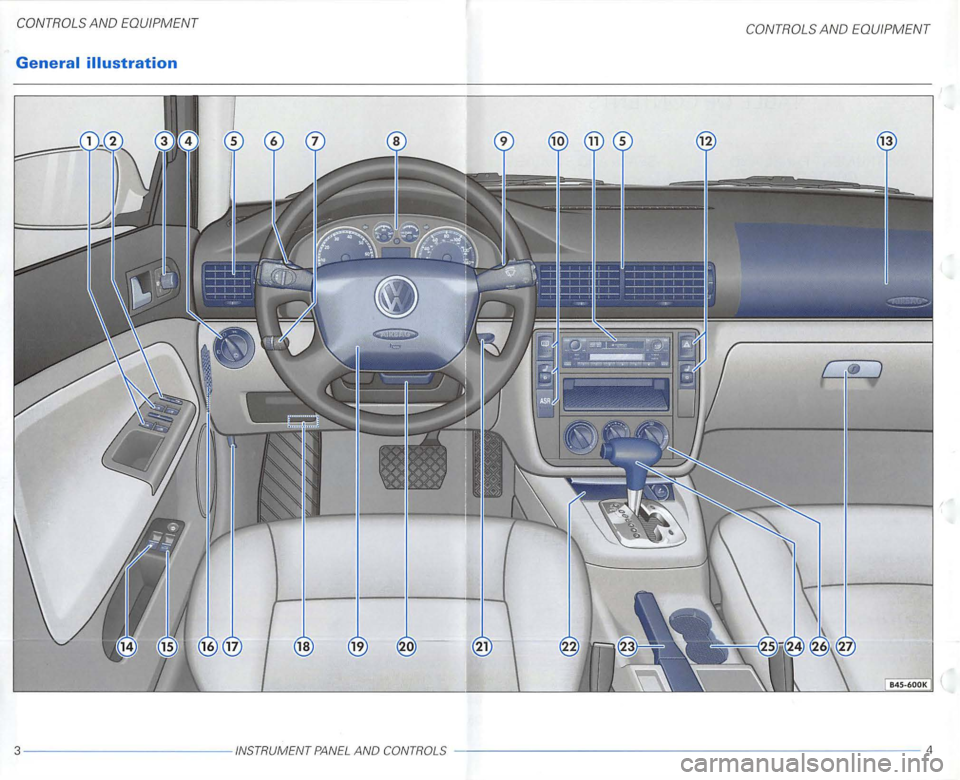 VOLKSWAGEN PASSAT 1997  Owners Manual 3 INSTRUMENT 4  