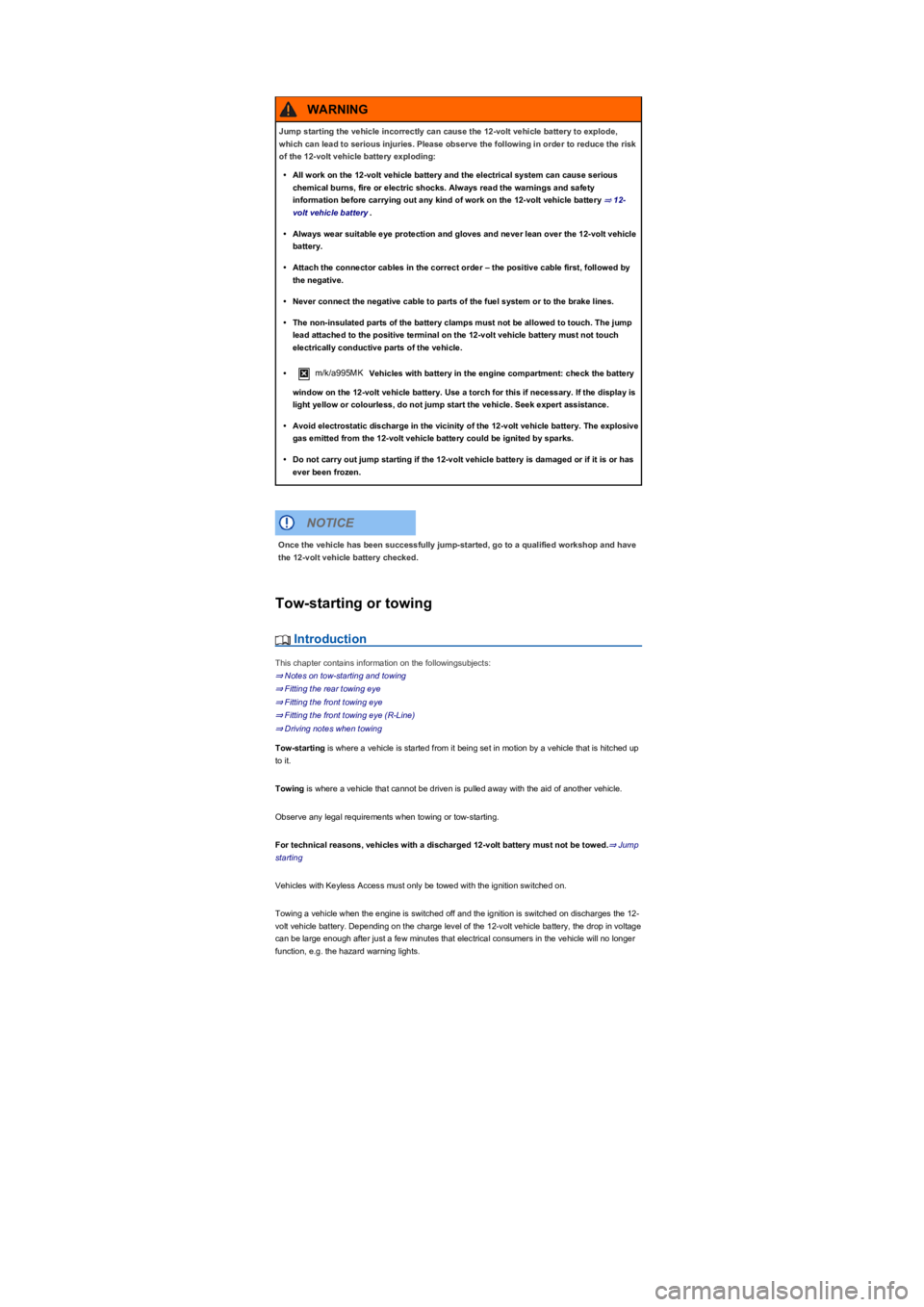 VOLKSWAGEN TIGUAN WOLFSBURG 2017  Owners Manual Tow-starting or towing
 Introduction
This chapter contains information on the followingsubjects:
⇒ Notes on tow-starting and towing
⇒ Fitting the rear towing eye
⇒ Fitting the front