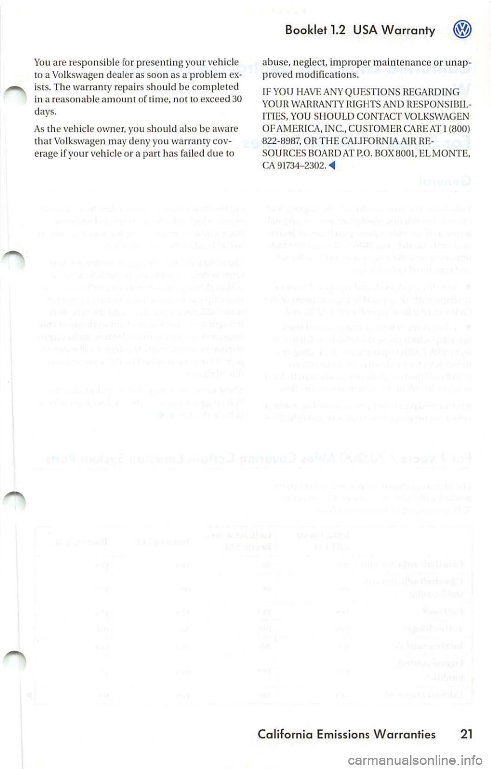 VOLKSWAGEN JETTA 2009  Owners Manual You are  responsible  for p resent ing your  vehi cle 
t o  a Volkswagen dealer  as  soon as a  probl em  ex­
ists.  The  warranry  repa irs s houl d be  complet ed 
in  a reaso nable amount  of tim 