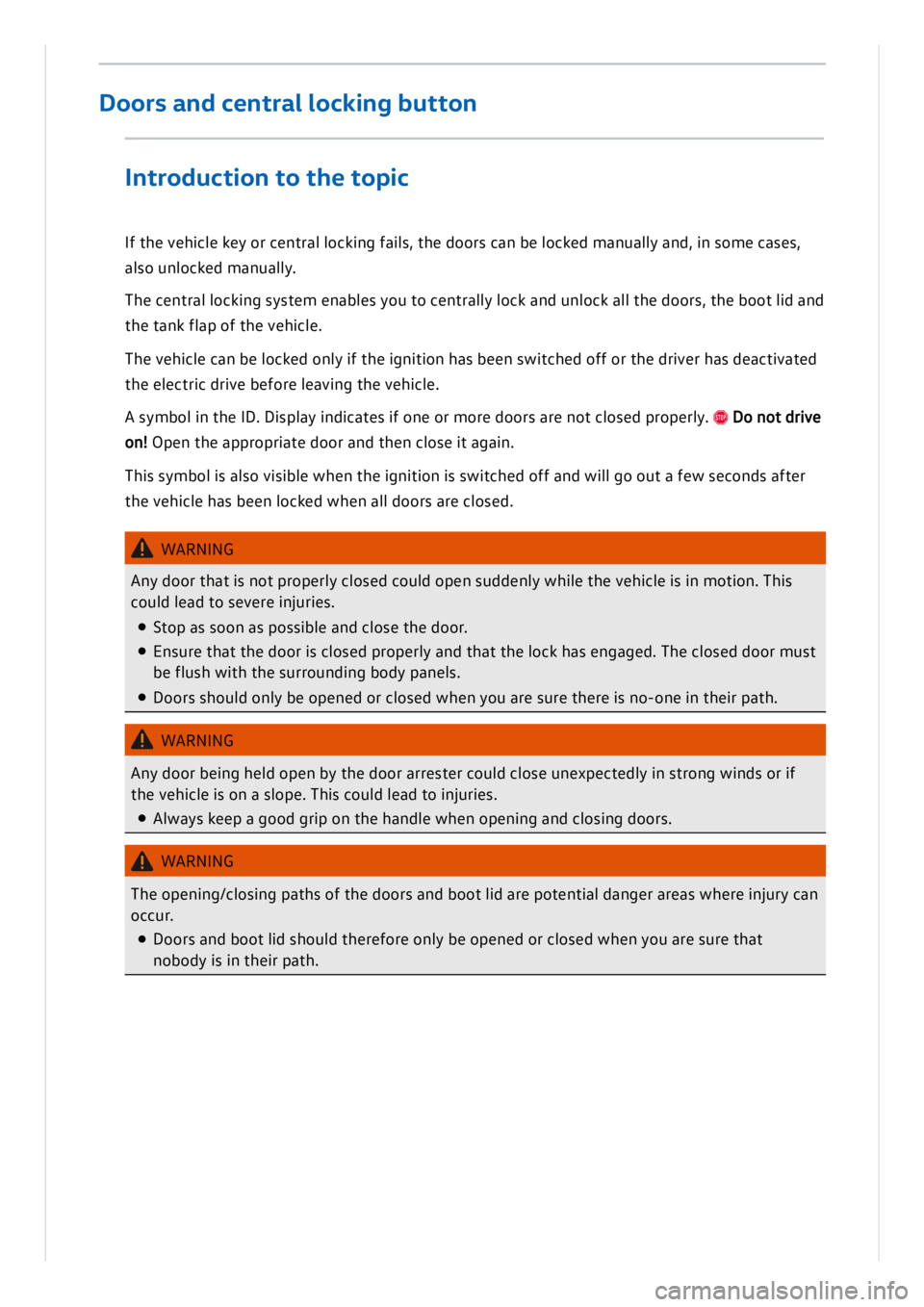 VOLKSWAGEN ID.3 2022  Owners Manual 