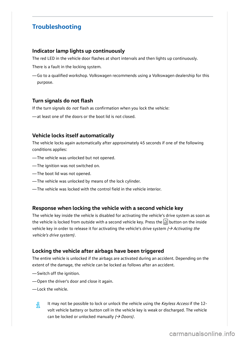 VOLKSWAGEN ID.3 2022  Owners Manual 