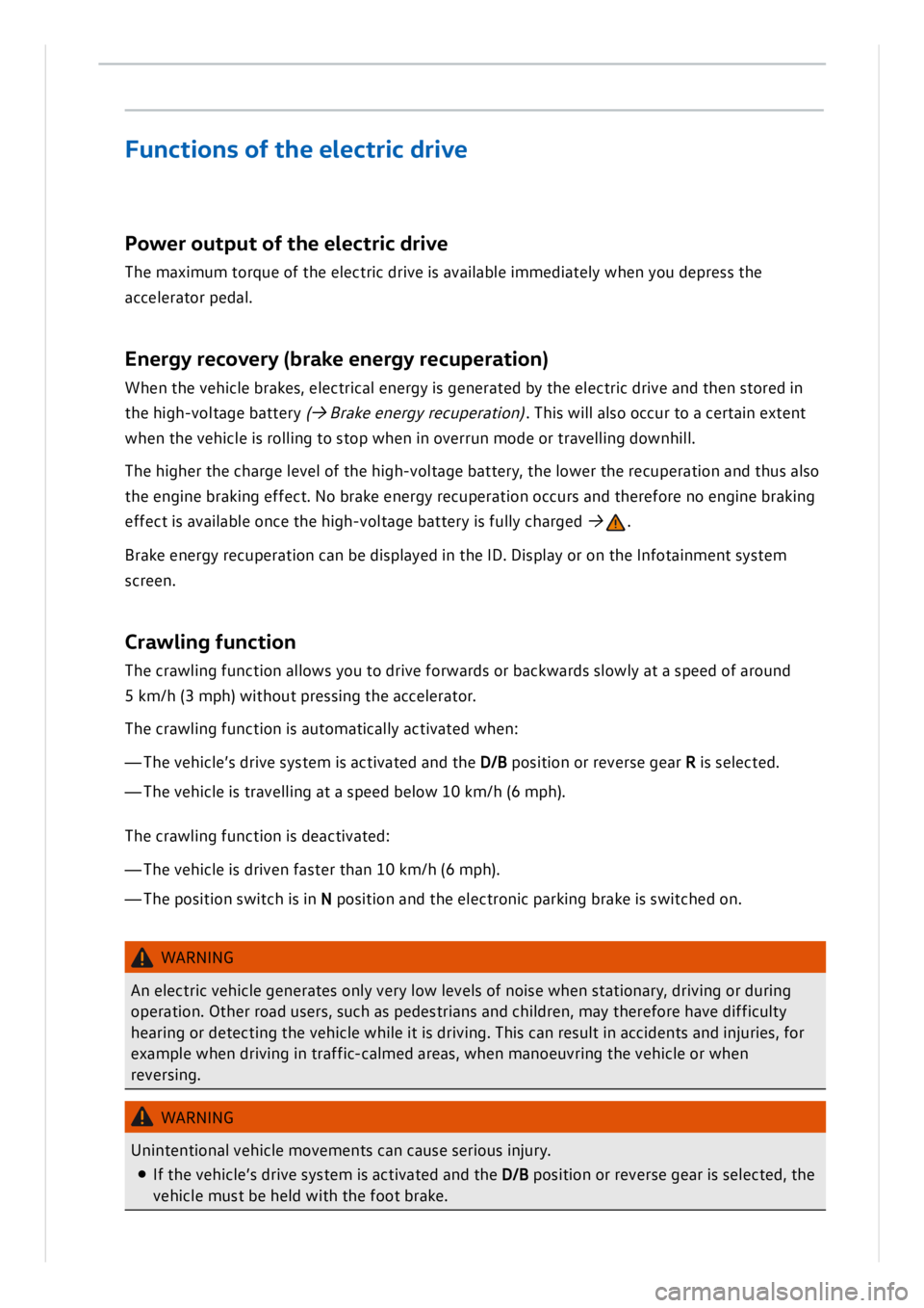 VOLKSWAGEN ID.3 2022  Owners Manual 