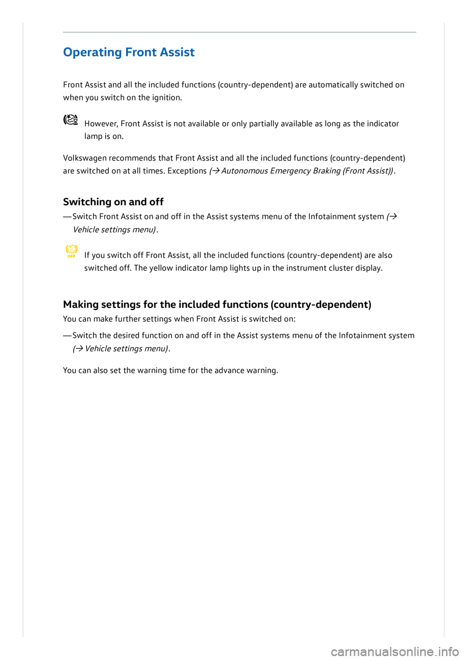 VOLKSWAGEN ID.3 2022  Owners Manual 