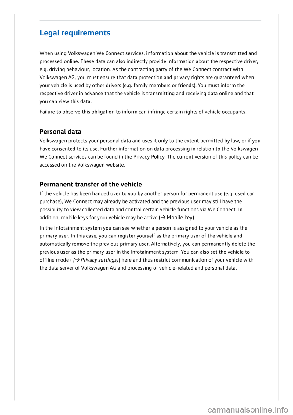 VOLKSWAGEN ID.3 2022  Owners Manual 