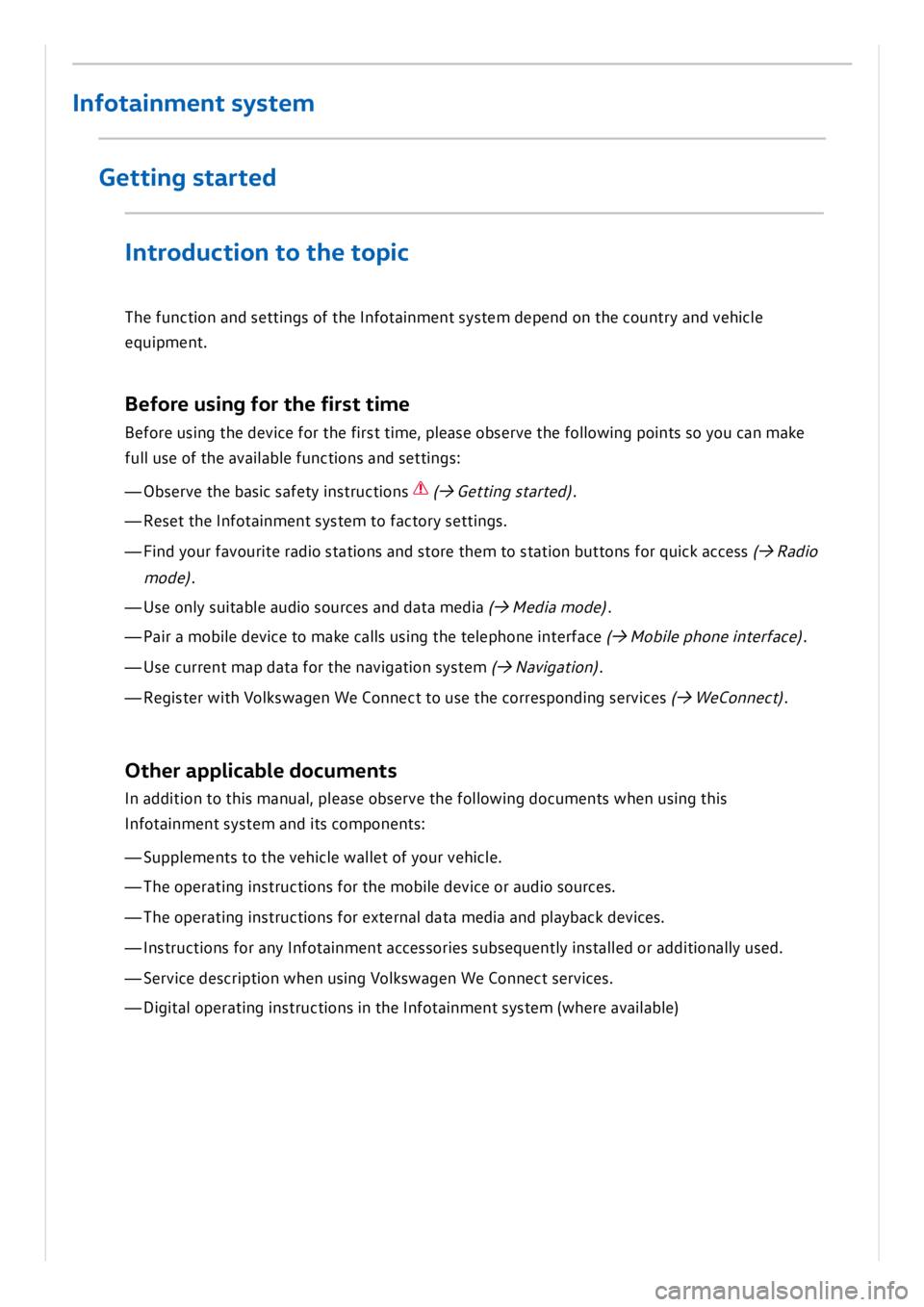 VOLKSWAGEN ID.3 2022  Owners Manual 