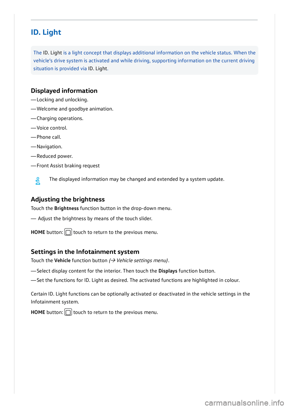 VOLKSWAGEN ID.3 2022  Owners Manual 