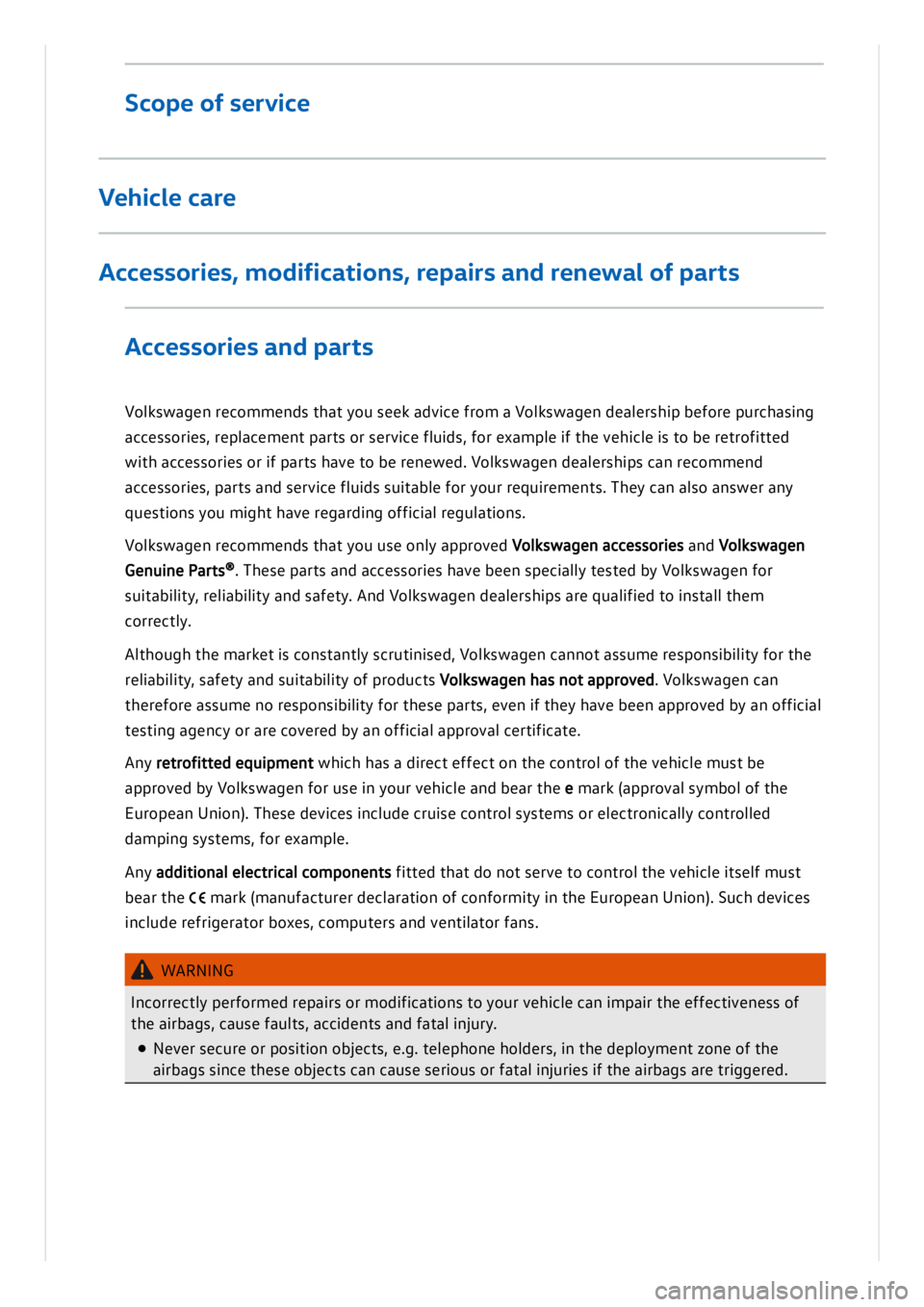 VOLKSWAGEN ID.3 2022  Owners Manual 