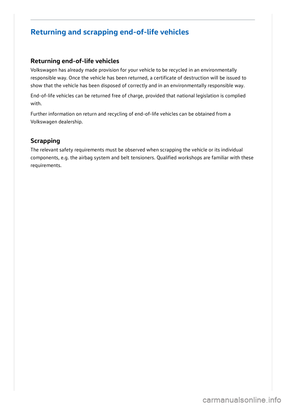 VOLKSWAGEN ID.3 2022  Owners Manual 