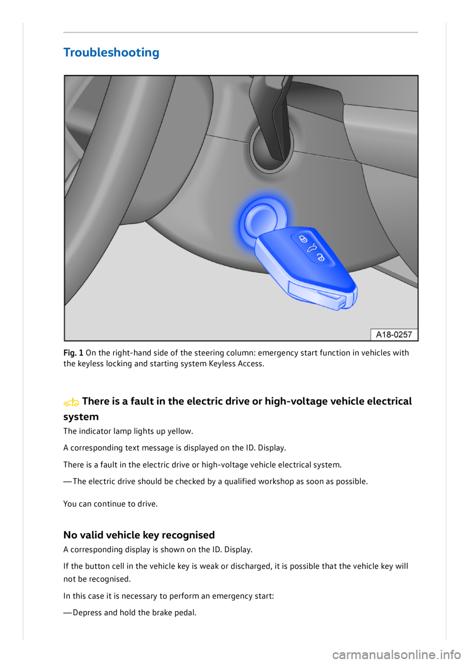 VOLKSWAGEN ID.3 2019  Owners Manual 