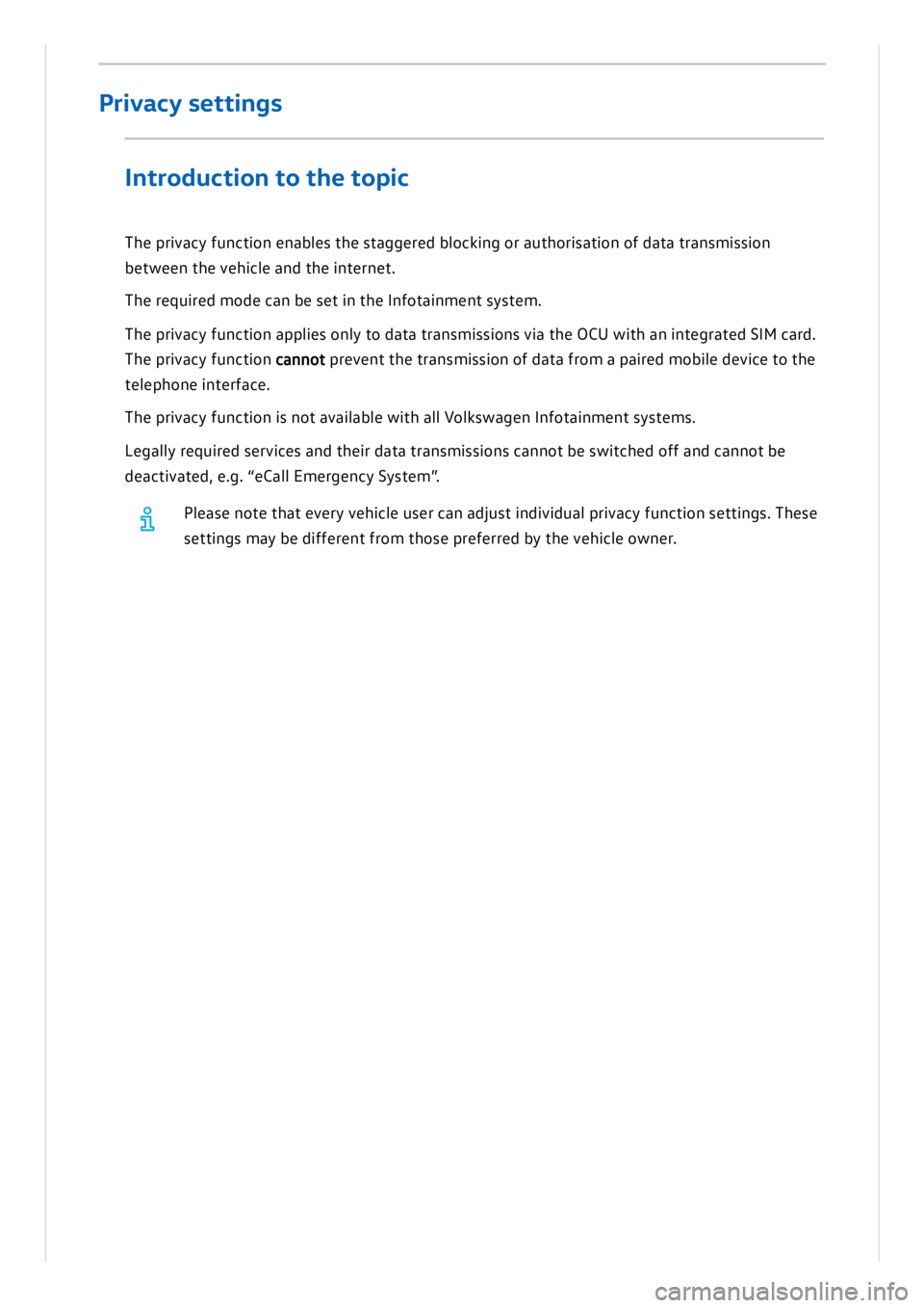 VOLKSWAGEN ID.3 2019  Owners Manual 