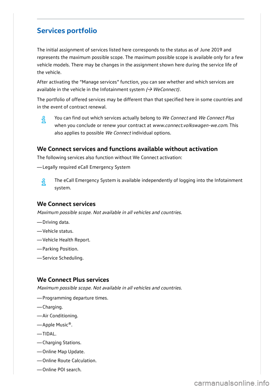 VOLKSWAGEN ID.3 2019  Owners Manual 