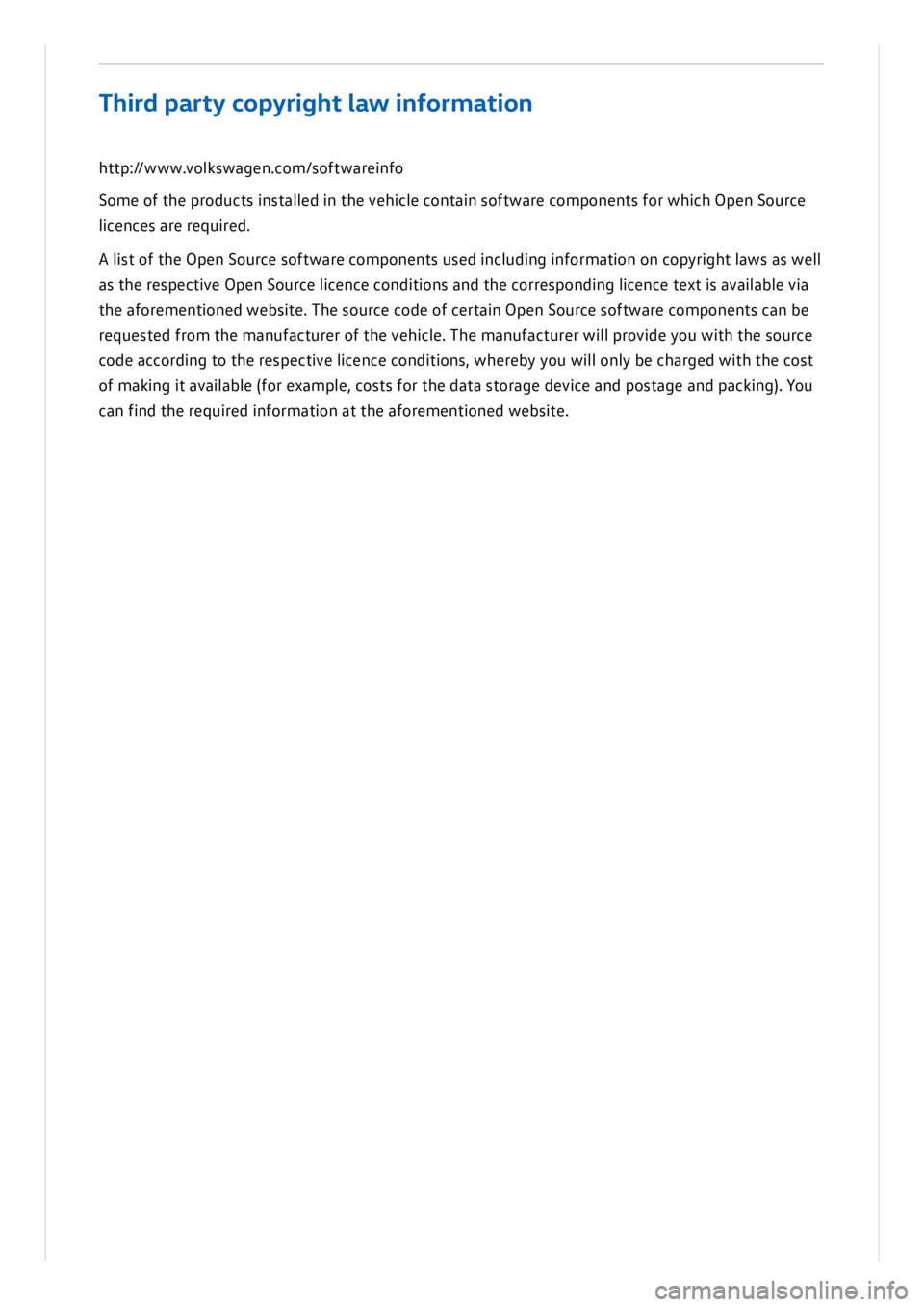 VOLKSWAGEN ID.3 2019  Owners Manual 