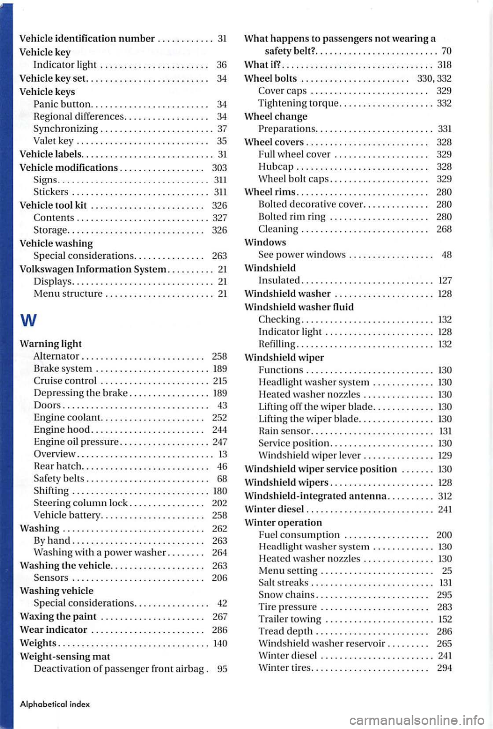 VOLKSWAGEN GOLF PLUS 2007 Owners Manual Vehicle identification number ............ 3 1
Vehicle key
Indi
cator light . . . . . . . . . . . . . . . . . . . . . . . 36
Vehicle key set. . . . . . . . . . . . . . . . . . . . . VOLKSWAGEN GOLF PLUS 2007 Owners Manual Vehicle identification number ............ 3 1
Vehicle key
Indi
cator light . . . . . . . . . . . . . . . . . . . . . . . 36
Vehicle key set. . . . . . . . . . . . . . . . . . . . .