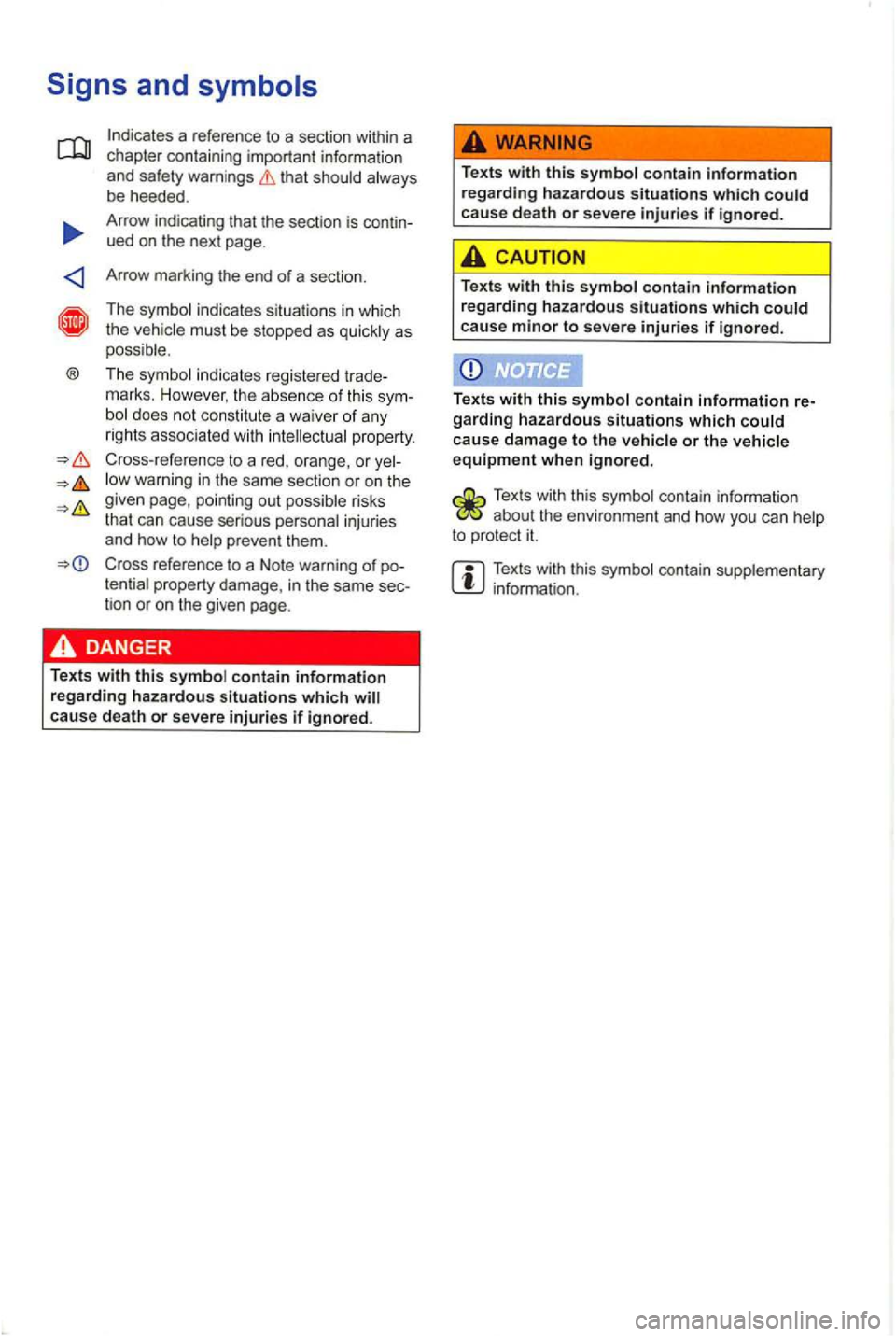 VOLKSWAGEN GOLF PLUS 2007 Owners Manual Signs and
®
that should always
be heeded .
Arrow indicating that the section is cont in
ued on t he next page .
Arro w marking th e end of a section.
The symbol indicates situa VOLKSWAGEN GOLF PLUS 2007 Owners Manual Signs and
®
that should always
be heeded .
Arrow indicating that the section is cont in
ued on t he next page .
Arro w marking th e end of a section.
The symbol indicates situa